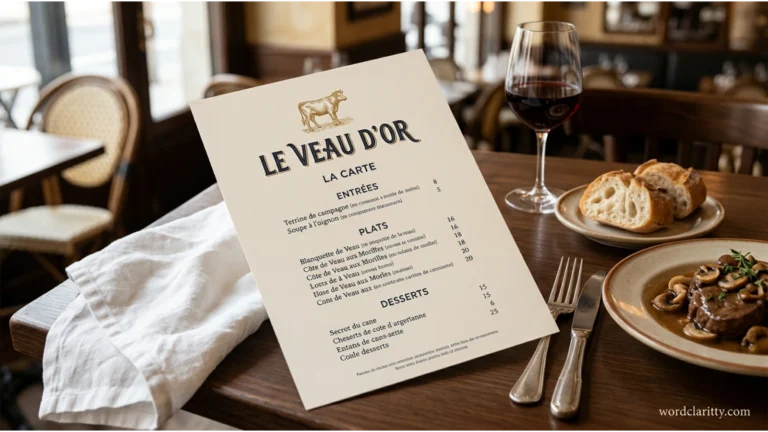 le veau d or menu